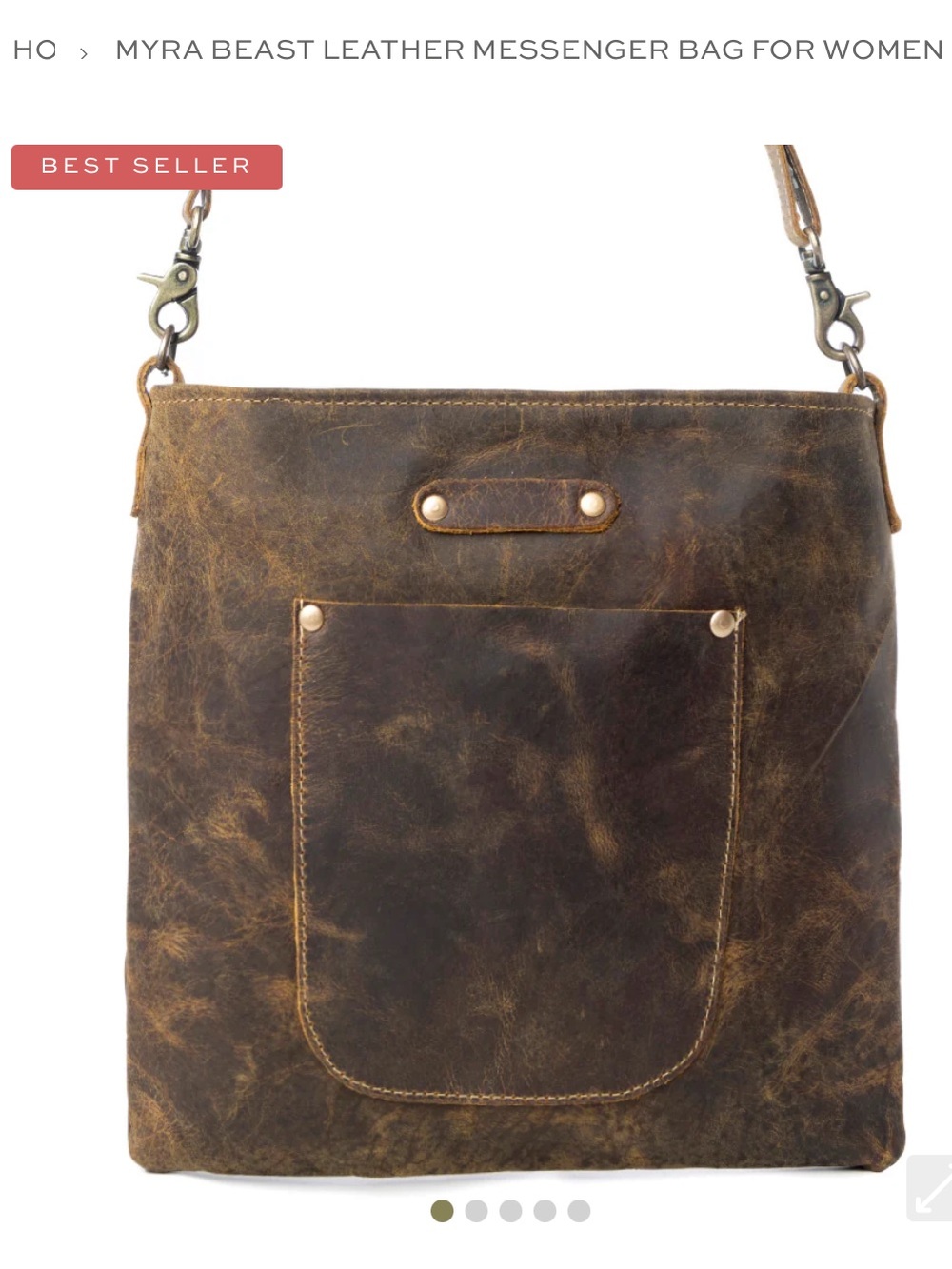 Myra Beast leather messenger bag